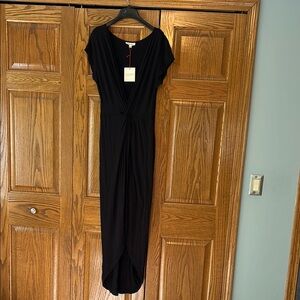 Rolla Coster Black Ruched Wrap Sheath Dress